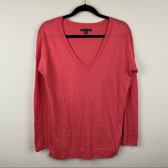 American Eagle Outfitters Sweaters - AMERICAN EAGLE Women's Coral Leggings SMALL Sweater Dolman Sleeve Cotton F84